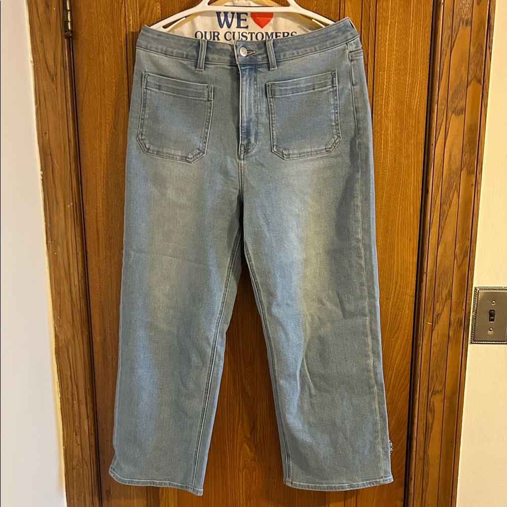 Quince Light Blue Women's Bella Wide-Leg Stretch Jeans